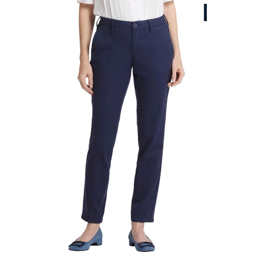 NYDJ Sheri Slim Trouser Starless Sky Skinny Straight Navy Blue Pants Size 8 Lift